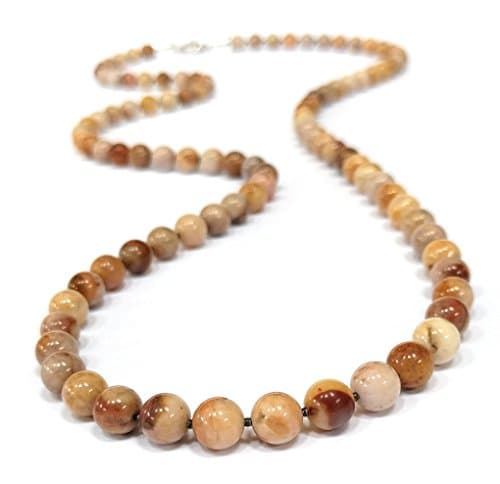 Morocco Agate 8mm Bead Necklace Custom Length