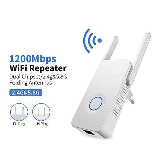 Wifi Range Extender, Powerful Dual Band 1200Mbps Wifi Extender Internet Signal Repeater Wireless 2.4Ghz Repeater 2.4Ghz Wifi Range Antenna Extender