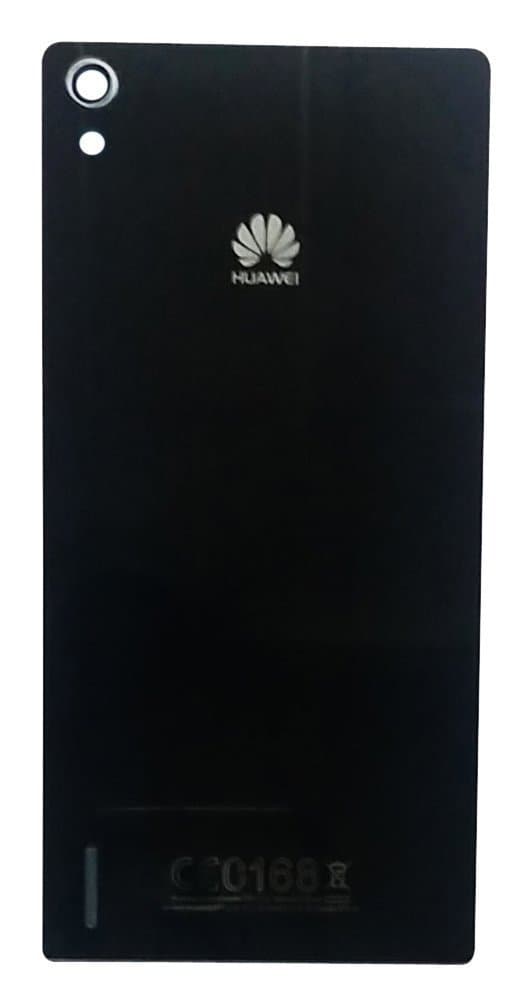 Wise Guys Glass Battery Back Door Housing Body Panel Replacement with Adhesive & Speaker Net for Huawei Ascend P7 - Black