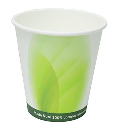 QuaCity Leaf Pattern Disposable Holiday Party Hot & Cold Coffee Paper Cups (50, 10 Ounce)