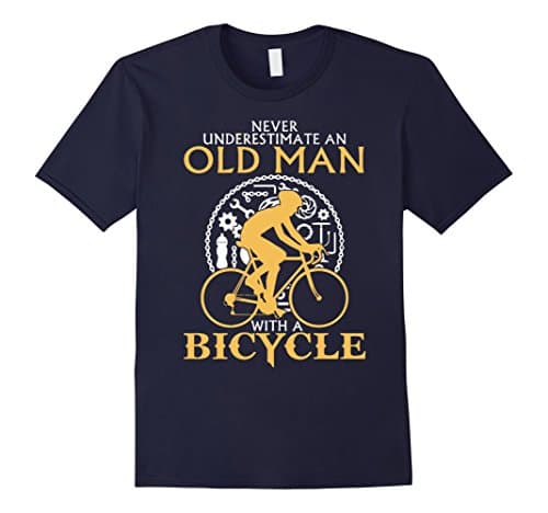Men's Bicycle Accessories - Old Man with a Bicycle Medium Navy