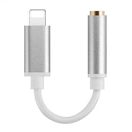 iPhone 7 Adapter Headphone Jack, Lightning to 3.5mm Headphone Female Aux Jack Audio Earphone Adapter Converter for iPhone 7 7Plus (Silver)