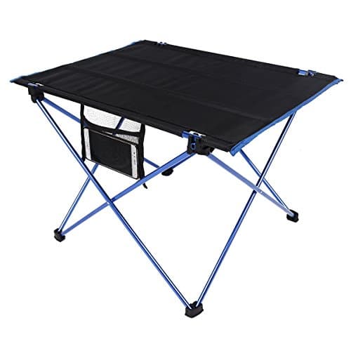 Victrax Camping Table Ultralight Folding Portable Compact Roll Up Picnic Table with Carrying Bag (Blue)