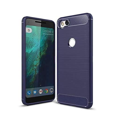 JOSHENYP for Google pixel 2 case,[Slim Thin] Durable TPU Brushed Anti-Slip Shockproof Drop Protective Cover for Google pixel 2 (Blue)