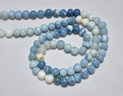 Beads Gemstone 10mm Beads, Peruvian Opal Gem Stone, Shaded Blue Opal Beads, Plain Round, Gemstone for Jewelry, 18 Inch Strand Code-HIGH-25098