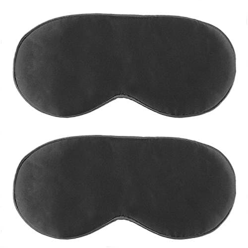 (2 Pack) GIFT JunRui Natural Silk Sleep Mask &amp; Blindfold, Super-Smooth Eye Mask for Kids, Women and Men - for Home &amp; Travel Use