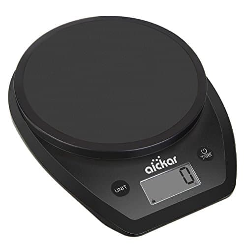 Aickar Multifunction Digital Food Scale,Digital Personal Nutrition Scale, Kitchen Food Weighing Scale,Baking Scale with Capacity 11lb/5kg - Black