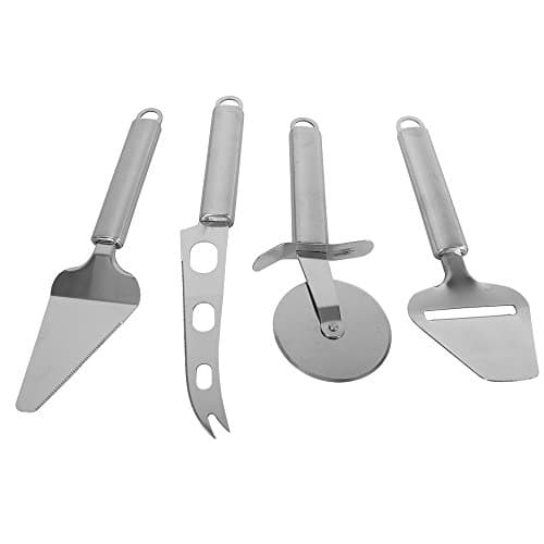 Sinohome 4 Piece Kitchen Gadgets Tools Set Includes Pizza Cutter ,Cheese Slicer, Cheese Knife, Pie Server Stainless Steel