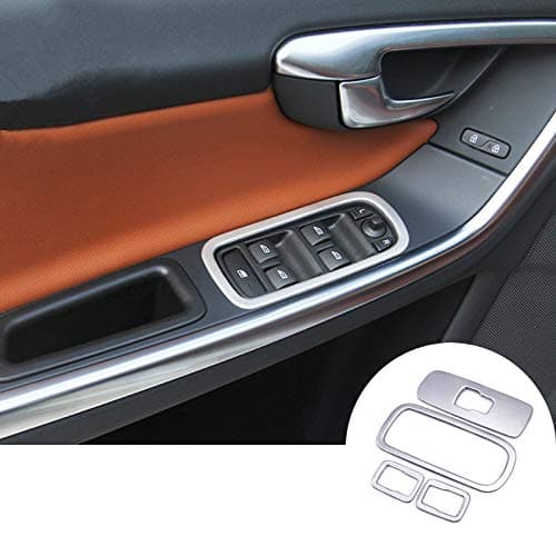 Stainless Inner Car Door Window Switch Button Frame Trim Cover 4pcs