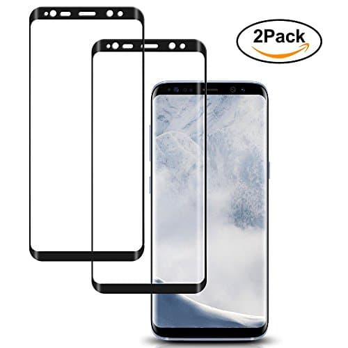 Galaxy S9 Plus Screen Protector [2Pack], YoJiSa Tempered Glass Screen Film, 3D Curve Edge Dot Matrix Full Coverage with Bubble-Free [Case Friendly] Screen Protector for Samsung Galaxy S9+ Plus -Black
