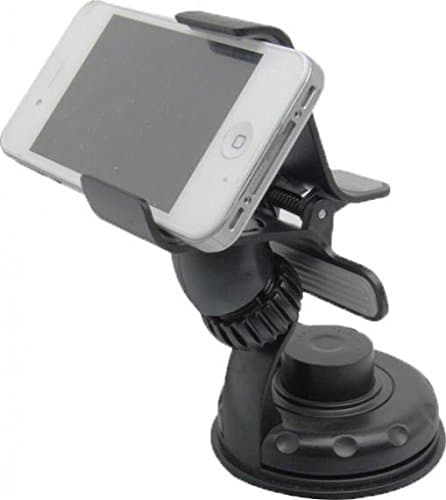 HTC Bolt Compatible Car Mount Windshield Clipper Holder Swivel Cradle Window Rotating Dock Suction Black