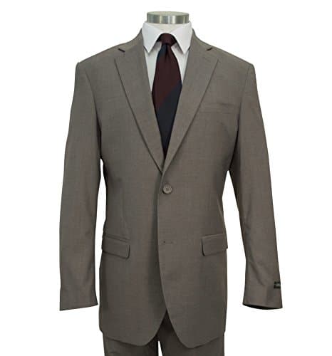 Cardinali Men's Lightweight Poly/Rayon Blend 2 Button Classic-Fit Suit [Color Beige | Size: 42 Regular/36 Waist]
