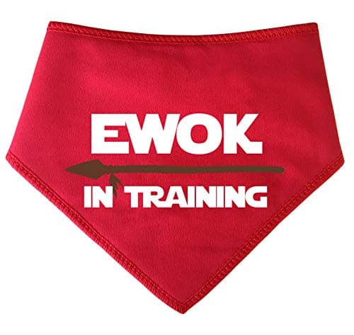 Spoilt Rotten Pets Tiny S1 Ewok In Training Spear Design Red, Star Wars Inspired Bandana For Dogs Miniature Dogs, Dachshunds & Cats