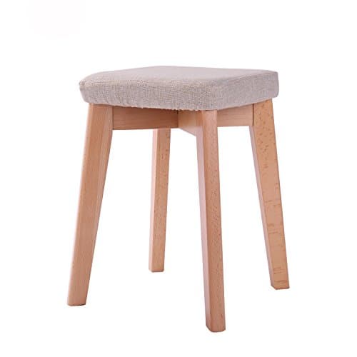QVB Square High Sitting Stool Desk Seat Stackable Stools, Beige Color