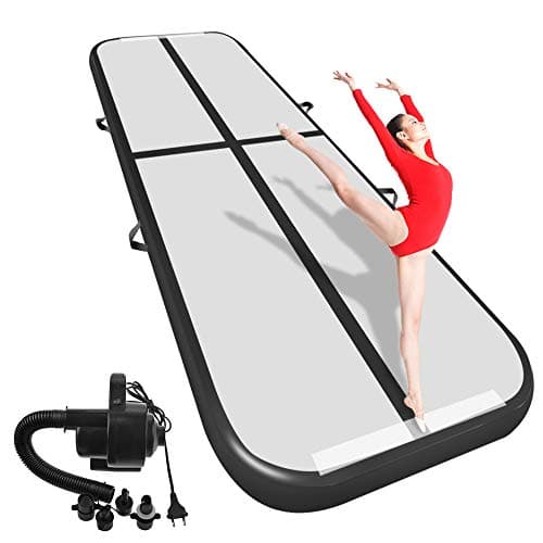 Airacker 9.84ft/13.13ft/16.4ft/19.69ft/23ft/26ft/29ft/33ft/36.ft/39ft Air Track, Tumbling Mat, Inflatable Gymnastics Airtrack Mat, Air Floor Mat with Electric Air Pump for Training/Cheerleading