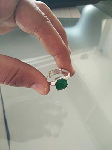 8 ct Natural Green Emerald Gemstone 92.5 Silver Adjustable Ring for Men & Women