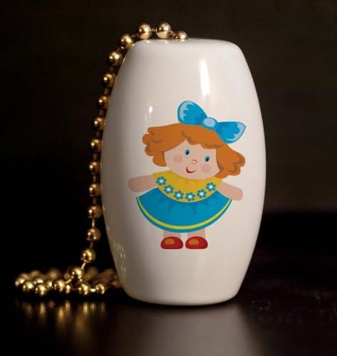 Ragdoll Porcelain Fan / Light Pull