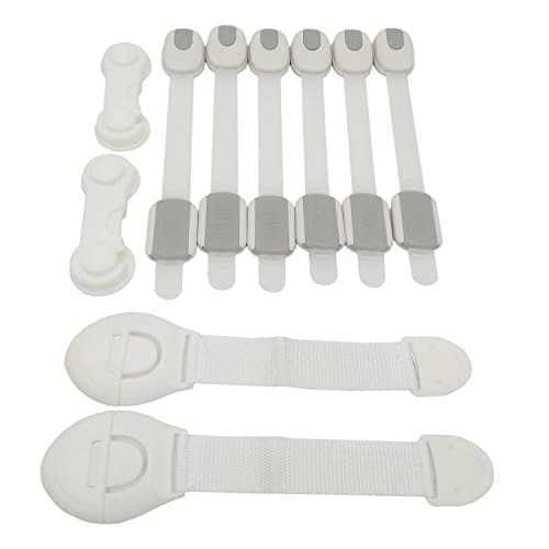 New Asahi Child Safety Proofing Cabinet Locks Set Multi Use Latches Adjustable 10 Packs