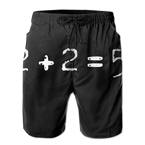 Amusing Math Men Shorts 100% Polyester Elastic Comfortable Hot Sale Not Fade Beach Shorts Beach Pants