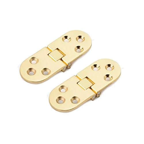 Tirzah 2PCS/Set Cupboard Cabinets Hinge Building Hardware Folding Table Hinge Furniture Door Inlet Hinge with Screws（Gold)