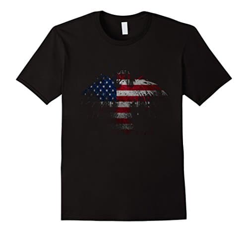 Mens American Eagle Flag Shirt Large Black