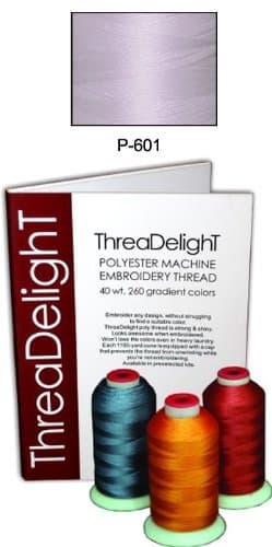 1 cone of ThreaDeligh Polyester Embroidery Thread - Blue Violet Light P601 - 1100 yards - 40wt