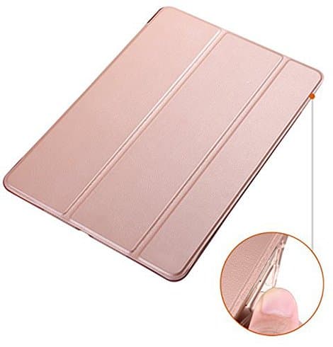 iPad mini 4 Case, Teeyu [Corner/Bumper Protection] Smart Cover Case with Soft TPU Bumper and Auto Wake/Sleep Function for iPad mini 4 2015 Version -Rose Gold