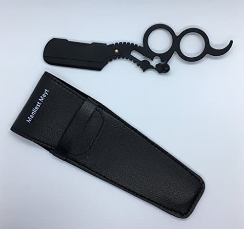 Professional Salon Shaving Razor Finger Double Loop Matte Black by Manliest Meyt