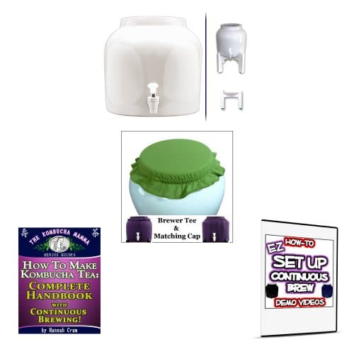 KKamp Continuous Brew Kombucha BREWER ONLY - White w/ Stand + Tee/Cap Set