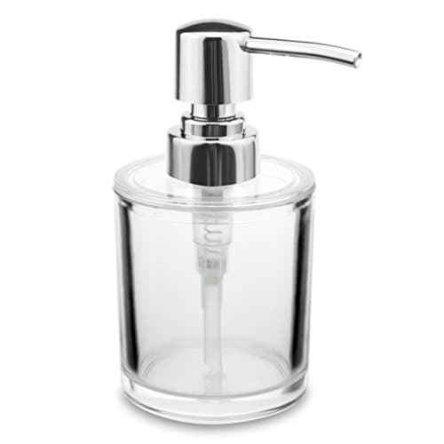 Singoracer 8 oz. Clear Round Push Pump Lotion dispenser, Use for Bathroom Soap Dispenser, Chrome