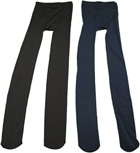 Ellen Tracy Essentials 2-Pair Ladies S/M Soft &amp; Cozy Fleece Tights, Black &amp; Navy