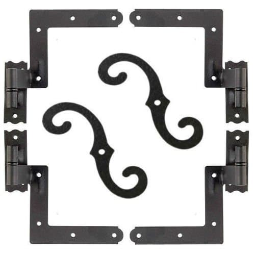 Discoverysun Shutter Hardware Hinges and Pintels Siding Mount (4) + Shutter Dogs S Hooks (2)