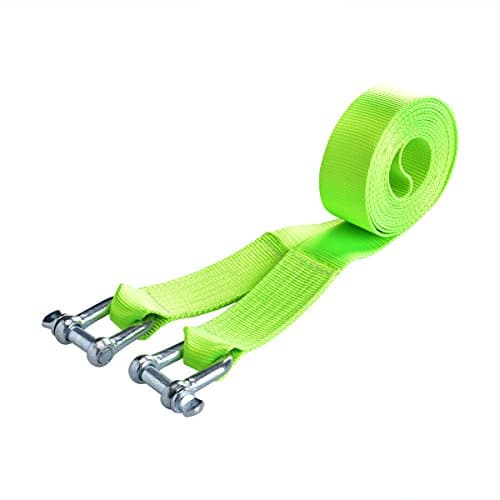 Engdash Reinforced Reflective Tow Strap 2" x 16ft Emergency Off Road Recovery Towing Rope 22,000lb w/ Safe D-Ring Hooks