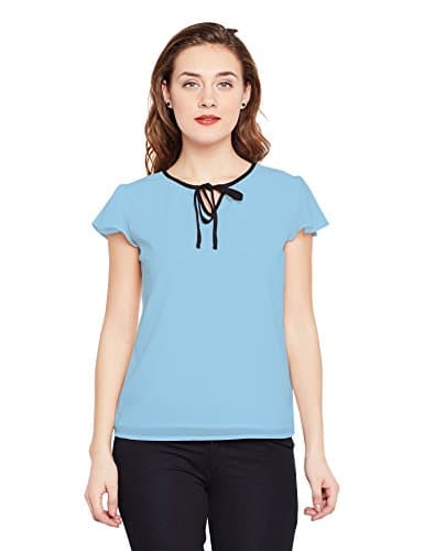 Acanthus Women's Georgette Flutter Sleeve Top