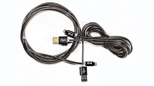 6.5ft flexible Metal iPhone/iPad/iPod Charging Cable (black)