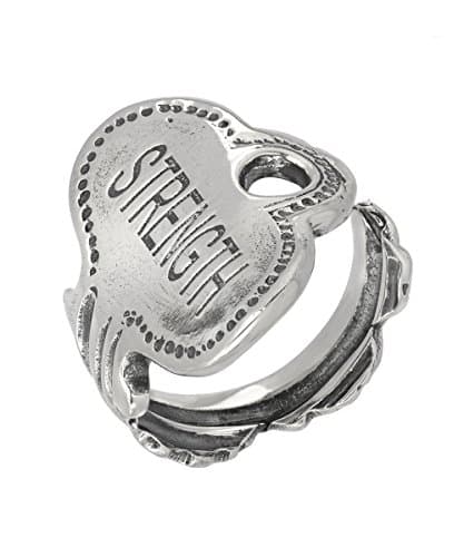 Brass Strength Key Ring Silver Oxidized, Adjustable - Unisex