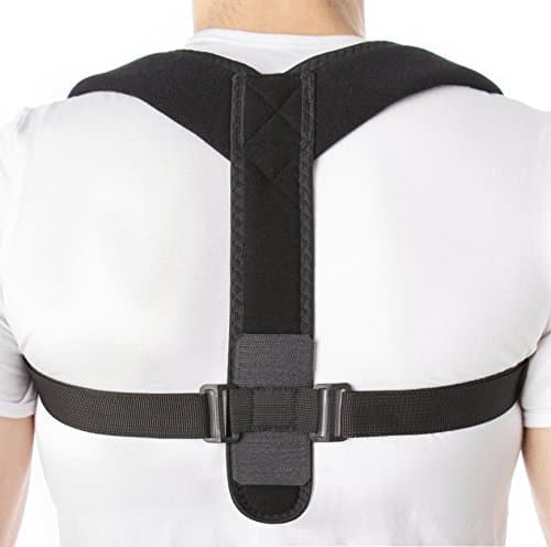 UFEELGOOD Comfort Posture Upper Back Posture Corrector Brace and Clavicle Support - Hunched Back and Rounded Shoulders Solution - Medium Black