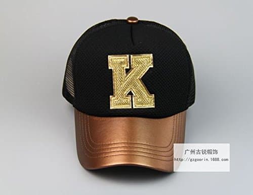 GKRY Baseball Cap Snapback Trucker Hat Baseball Cap flat along the cap k letters, Black