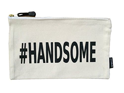 Canvas Pouch -All Purpose Personal Gadget Organizer, Multi-use Toiletry Bag, Cosmetic Case, Travel Organizer, Tech Accessories, Bill Organizer, First Aid Kit, Dopp Bag(12.5"x7.5") (12.5 IN, HANDSOME)