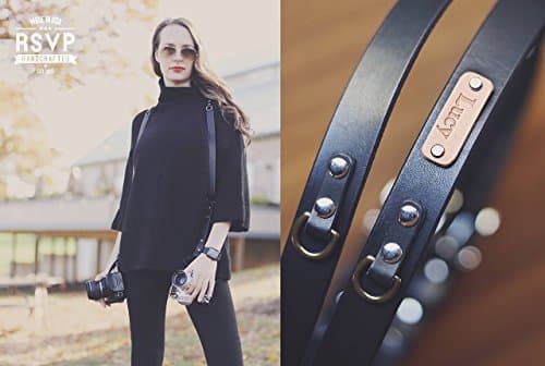 Custom Double Camera Harness, Dual Camera Harness Real Leather Multicamera Strap, Handmade , Adjustable, Custom name initials, Black