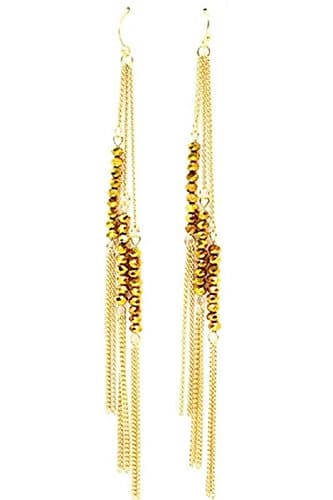 Ami Tassel and Beads Earrings - Gold