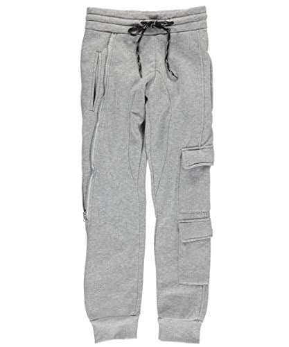 Encrypted Big Boys' "Side Zip" Joggers - heather gray, 8