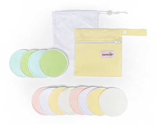 NEW - Soft Spot Nursing Pads Set - Complete with Daytime &amp; Nighttime Breastfeeding Pads, Laundry Bag &amp; Waterproof Storage Bag, Reusable, Washable, Velvety Soft, Hypoallergenic, 4" - by DaffaDoot