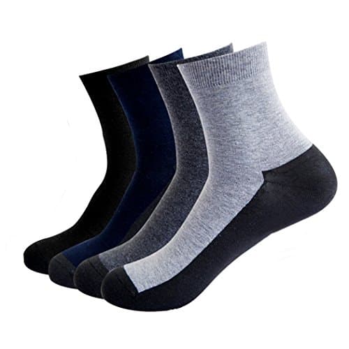 Men's Performance Ankle Socks Crew Sock No Show Sock 4 Pack Business Casual Socks (L, Multicoloured)