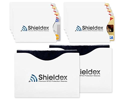 RFID Blocking Sleeves - 10 Credit Card Protector &amp; 2 Passport Protection Sleeve Set - Identity Theft Protection for Men and Women - Travel Case Set - Fits in Your Wallet or Purse For Easy Use