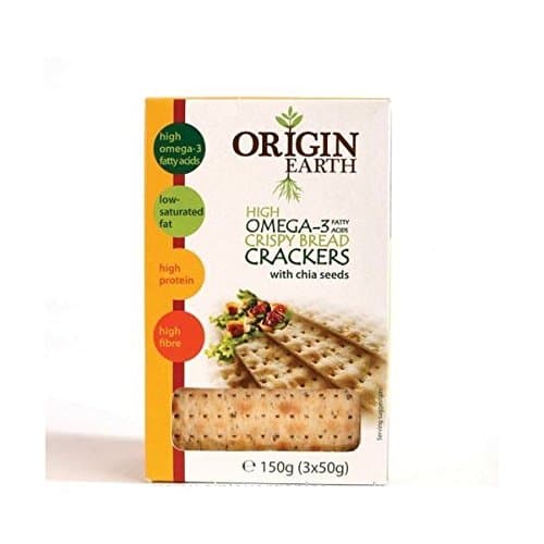 (8 PACK) - Origin Earth Omega 3 &amp; Chia Seed Cracker| 150 g |8 PACK - SUPER SAVER - SAVE MONEY