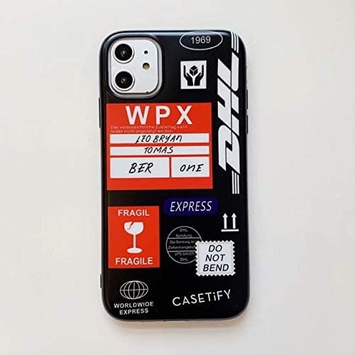 Hot DHL City Air Plane Ticket Bar Code IMD Cover for iPhone 11 Pro XS MAX XR X 7 8 Plus Cases Express Safety Warning Label Capa-Style 7-for iPhone 11Pro MAX