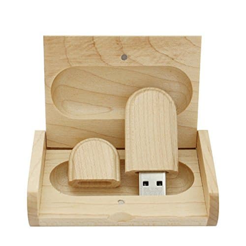 Maple Wood USB Flash Drive with Wooden Box U Disk Memory Stick Pen drive (64GB, 3.0)