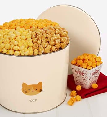 Tins With a Spin Kitty Design - Kitty Kibble 3 Flavor Popcorn