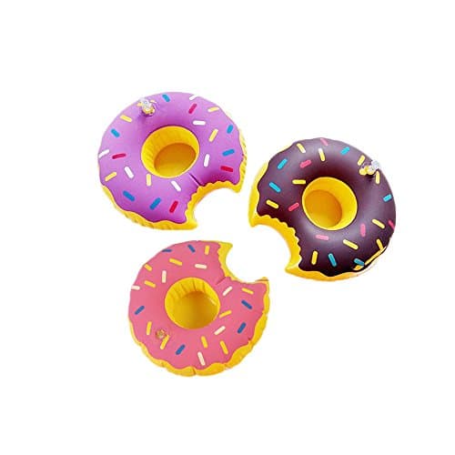 Donut Pool Drink Holder Floats Inflatable Cup Holders for Pool Party Pack of 6
